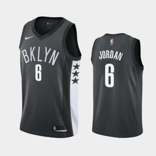 Men's Brooklyn Nets DeAndre Jordan #6 Black 2019-20 Statement Jersey