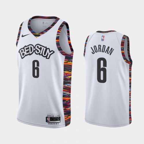 Men's Brooklyn Nets DeAndre Jordan #6 White 2019-20 City Coogi Jersey