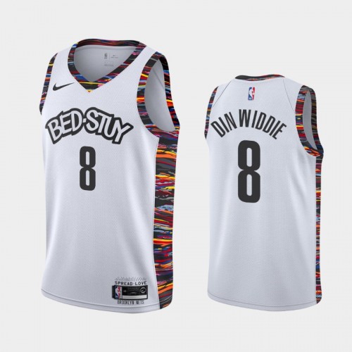 Men's Brooklyn Nets Spencer Dinwiddie #8 White 2019-20 City Coogi Jersey