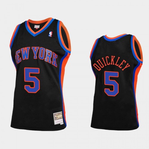 Men's New York Knicks #5 Immanuel Quickley Black Reload 2.0 Jersey