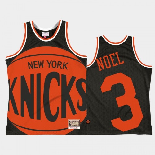 Men's New York Knicks #3 Nerlens Noel Black Big Face 2.0 Jersey