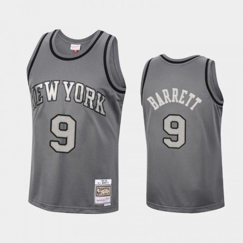 Men's New York Knicks #9 R.J. Barrett Charcoal Metal Works Jersey