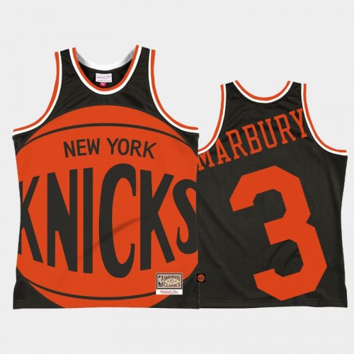 Men's New York Knicks #3 Stephon Marbury Black Big Face 2.0 Jersey