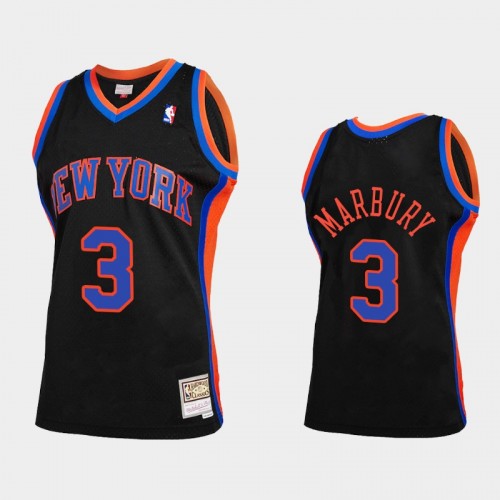 Men's New York Knicks #3 Stephon Marbury Black Reload 2.0 Jersey