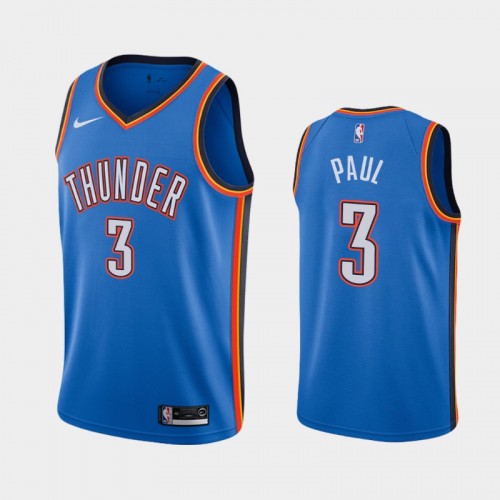 Men's Oklahoma City Thunder #3 Chris Paul Blue 2019-20 Icon Jersey