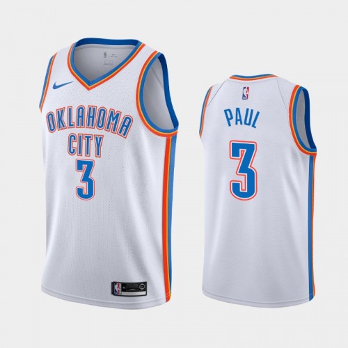 Men's Oklahoma City Thunder #3 Chris Paul White Association Jersey