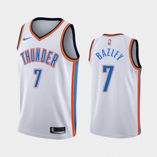 Men's Oklahoma City Thunder #7 Darius Bazley White Association Jersey - 2019 NBA Draft