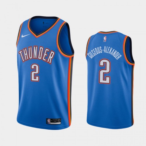 Men's Oklahoma City Thunder #2 Shai Gilgeous-Alexander Blue 2019-20 Icon Jersey