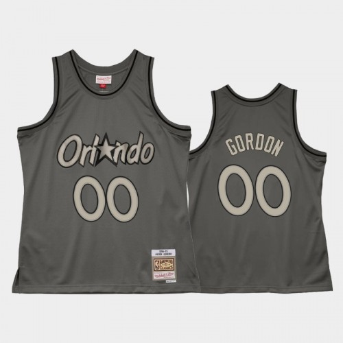 Men's Orlando Magic #00 Aaron Gordon Gray Metal Works Hardwood Classics Jersey