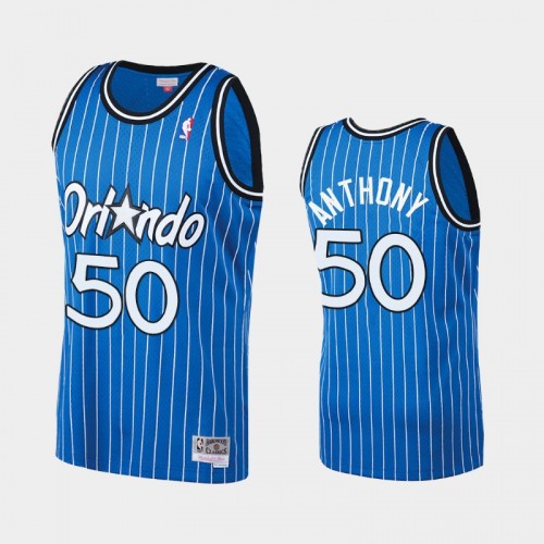 Orlando Magic #50 Cole Anthony Blue Hardwood Classics Throwback Jersey