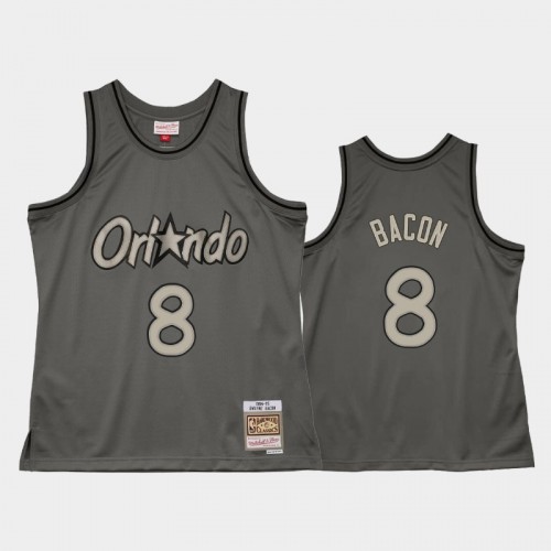 Men's Orlando Magic #8 Dwayne Bacon Gray Metal Works Hardwood Classics Jersey