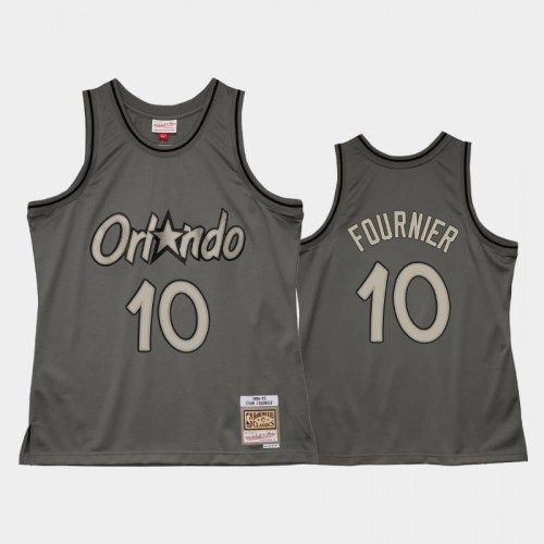 Men's Orlando Magic #10 Evan Fournier Gray Metal Works Hardwood Classics Jersey