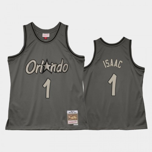 Men's Orlando Magic #1 Jonathan Isaac Gray Metal Works Hardwood Classics Jersey