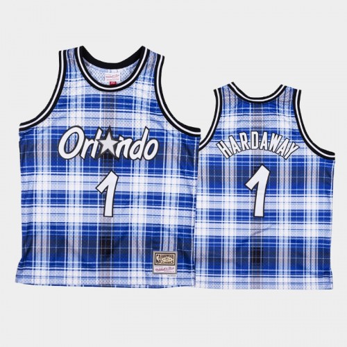 Men's Orlando Magic #1 Penny Hardaway Blue Private School Hardwood Classics Jersey