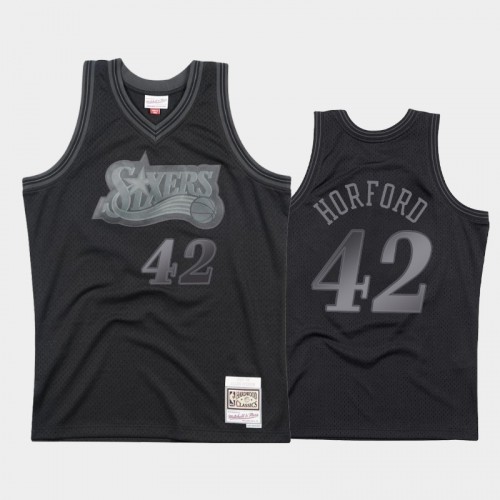 Philadelphia 76ers #42 Al Horford Black 1997-98 Throwback Tonal Hardwood Classics Jersey