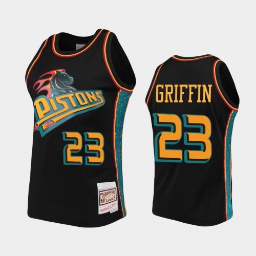 Men's Detroit Pistons #23 Blake Griffin Black Rings Collection Jersey
