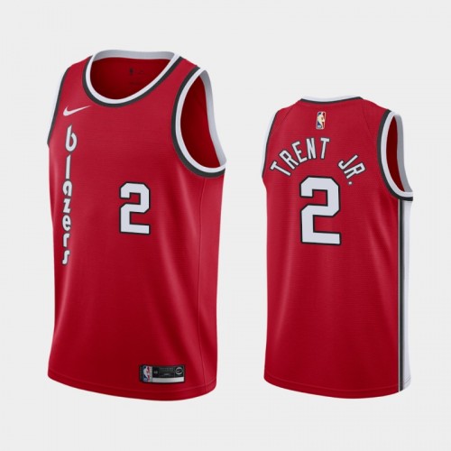 Men's Portland Trail Blazers #2 Gary Trent Jr. Red 2019-20 Hardwood Classics Jersey