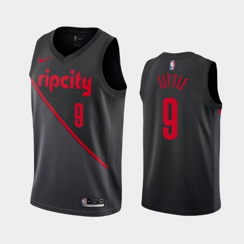 Men's Portland Trail Blazers #9 Nassir Little Black City Jersey - 2019 NBA Draft