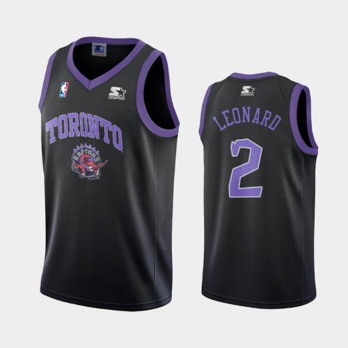 Men's Toronto Raptors Kawhi Leonard #2 Black Throwback Vintage Jersey