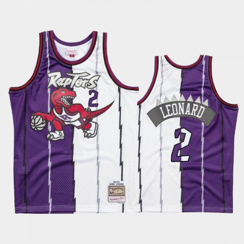 Men's Toronto Raptors #2 Kawhi Leonard Purple Split Two-Tone Jersey