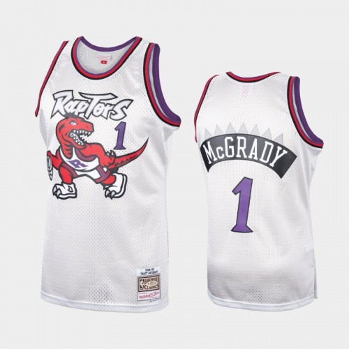 Men's Toronto Raptors #1 Tracy McGrady Platinum Hardwood Classics Jersey