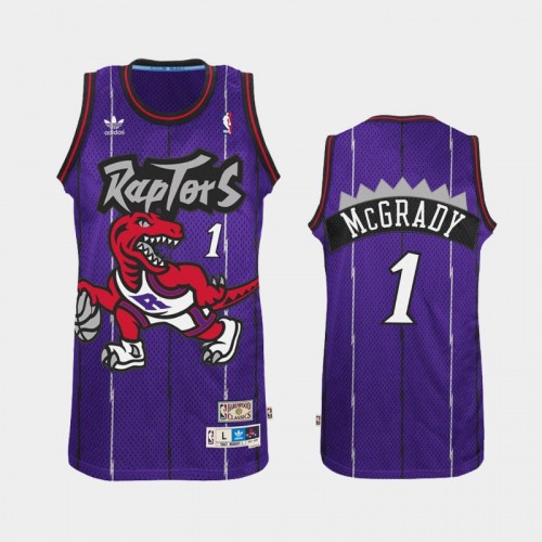 Men's Toronto Raptors #1 Tracy McGrady Purple Hardwood Classics Jersey