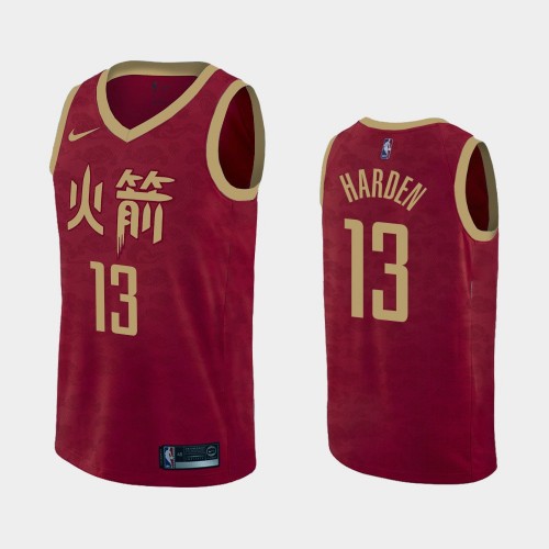 Men's Houston Rockets #13 James Harden Red 2018-19 City Jersey