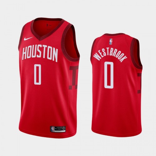 Men's Houston Rockets #0 Russell Westbrook Red 2019 season Earned Jersey