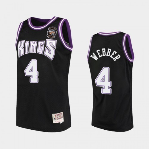 Sacramento Kings #4 Chris Webber Black 2021 Naismith Hall Of Fame Throwback Jersey