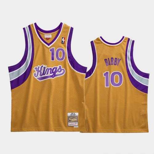 Sacramento Kings #10 Mike Bibby Yellow 2005-06 Hardwood Classics Jersey