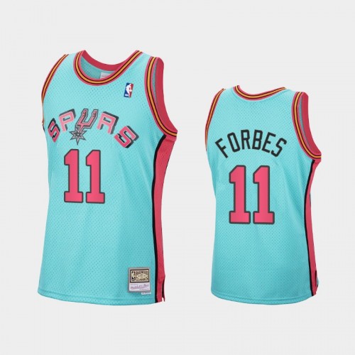 San Antonio Spurs #11 Bryn Forbes Blue Reload Hardwood Classics Jersey