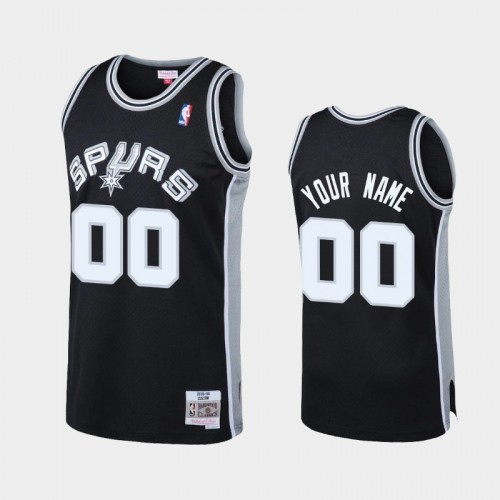 San Antonio Spurs #00 Custom Black Reload Hardwood Classics Jersey