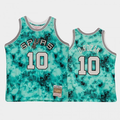 Men's San Antonio Spurs #10 DeMar DeRozan Teal Galaxy Jersey