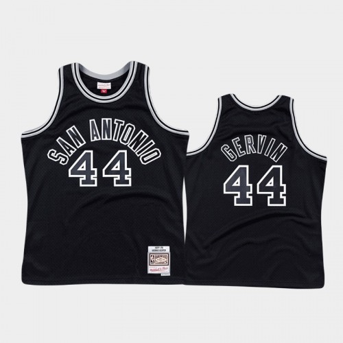 San Antonio Spurs #44 George Gervin Black 1977-78 Hardwood Classics Authentic Jersey