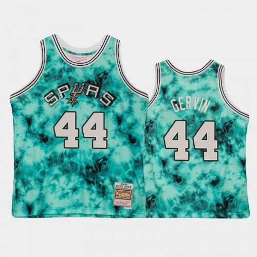 Men's San Antonio Spurs #44 George Gervin Teal Galaxy Jersey