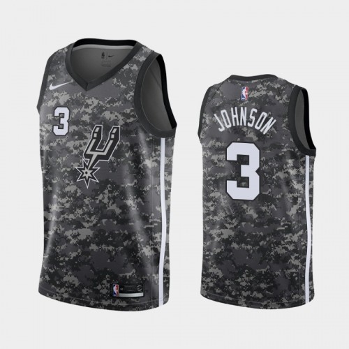 Men's San Antonio Spurs #3 Keldon Johnson Camo City Jersey - 2019 NBA Draft