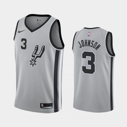 Men's San Antonio Spurs #3 Keldon Johnson Gray Statement Jersey - 2019 NBA Draft