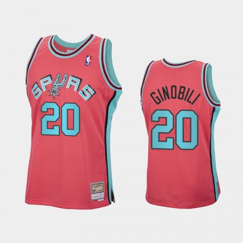 San Antonio Spurs #20 Manu Ginobili Pink Reload Hardwood Classics Jersey