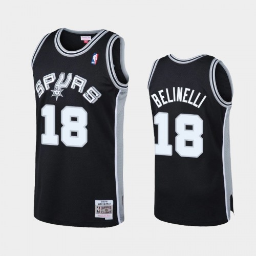 San Antonio Spurs #18 Marco Belinelli Black Reload Hardwood Classics Jersey