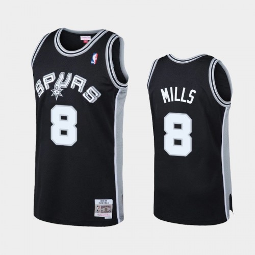 San Antonio Spurs #8 Patty Mills Black Reload Hardwood Classics Jersey