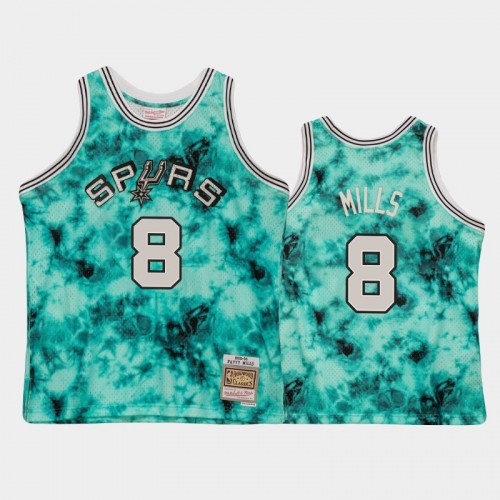 Men's San Antonio Spurs #8 Patty Mills Teal Galaxy Jersey