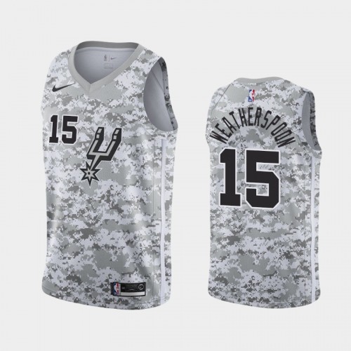 Men's San Antonio Spurs #15 Quinndary Weatherspoon Camo Earned Jersey - 2019 NBA Draft