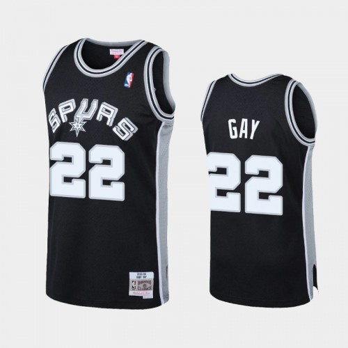 San Antonio Spurs #22 Rudy Gay Black Reload Hardwood Classics Jersey