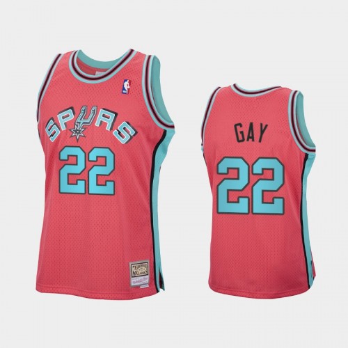 San Antonio Spurs #22 Rudy Gay Pink Reload Hardwood Classics Jersey