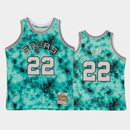 Men's San Antonio Spurs #22 Rudy Gay Teal Galaxy Jersey