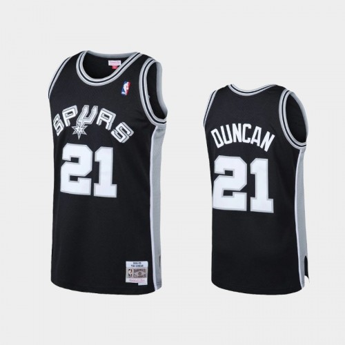 San Antonio Spurs #21 Tim Duncan Black 1998-99 Reload Hardwood Classics Jersey
