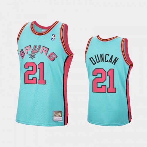 San Antonio Spurs #21 Tim Duncan Blue Reload Hardwood Classics Jersey