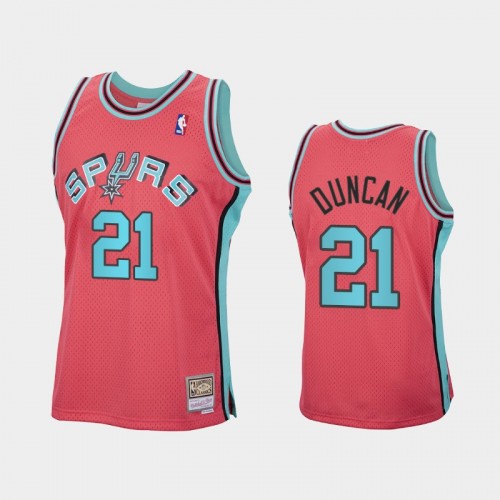 San Antonio Spurs #21 Tim Duncan Pink Reload Hardwood Classics Jersey