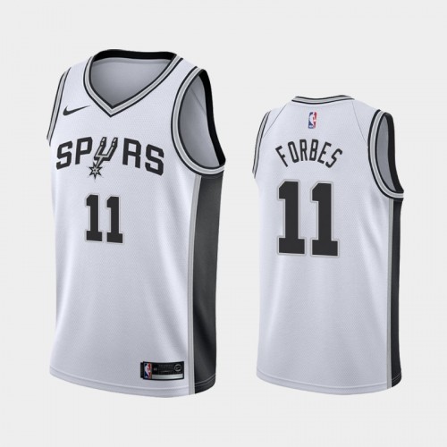 Men's San Antonio Spurs #11 Bryn Forbes White 2019 season Association Jersey