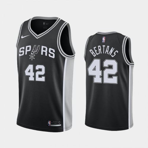 Men's San Antonio Spurs #42 Davis Bertans Black 2018-19 Icon Jersey